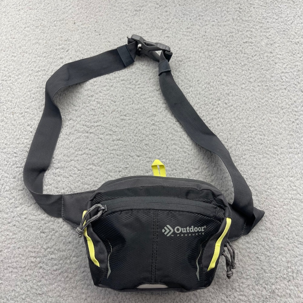 Outdoor Products 1243WM-CVR Black Yellow Ripstop Technical Waist Bag Fanny Pack